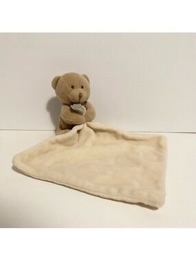 Doudou Compagrie Baby Lovey Teddy Bear holding White Blanket Security Paris Soft